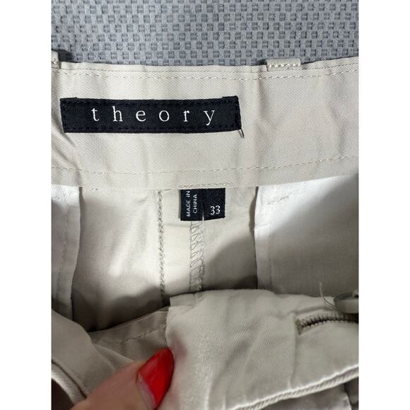 Theory Men’s Cotton Blend Shorts Beige Size 33 - Picture 5 of 5